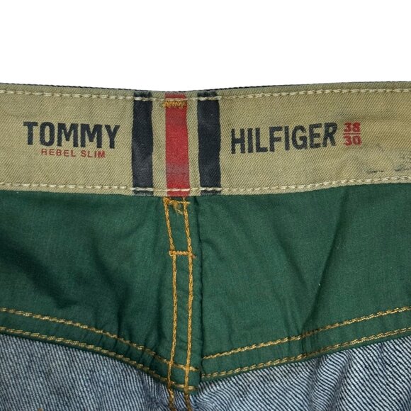 Tommy Hilfiger Rebel Slim Fit Mens Jeans Size 38x30 Dark Wash Denim  100% Cotton - Picture 5 of 7